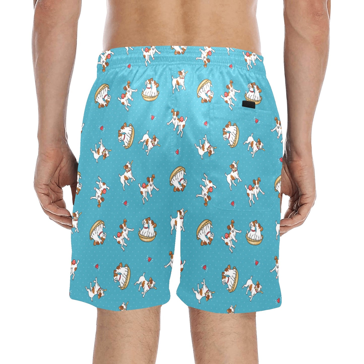 Russell Terriers Playing Print Design LKS305 Men's Swim Trunks Beach Shorts