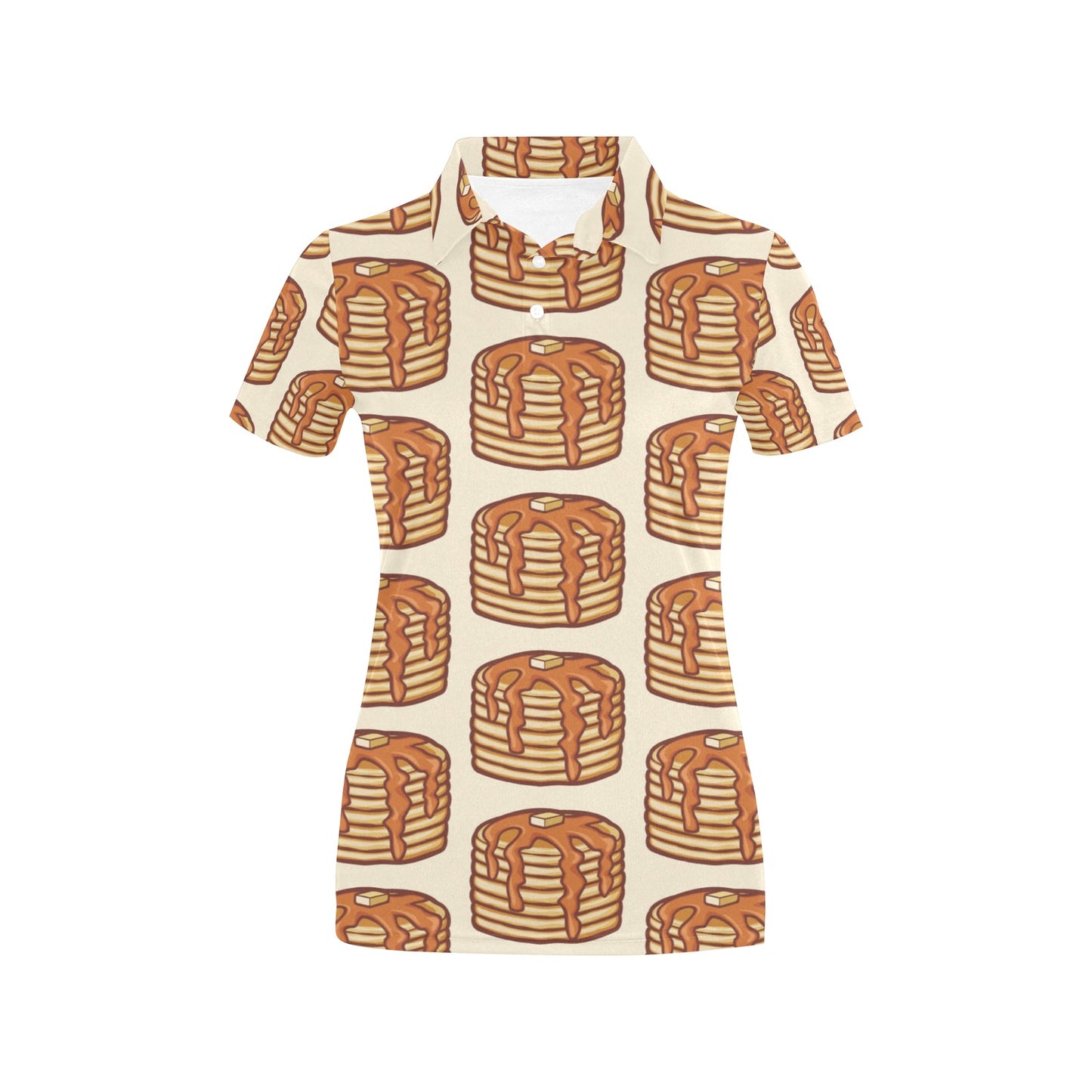 Pancake Pattern Print Design A02 Women's Polo Shirt