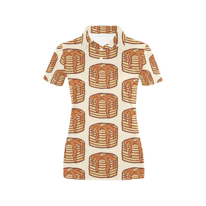Pancake Pattern Print Design A02 Women's Polo Shirt