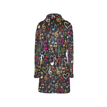 Music note Pattern Print Design A01 Women's Fleece Robe