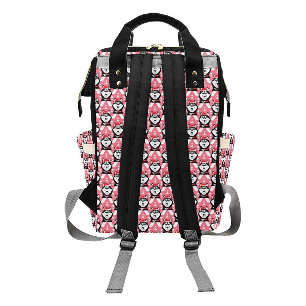 Siberian Huskies Christmas Themed Print Design LKS302 Diaper Bag Backpack