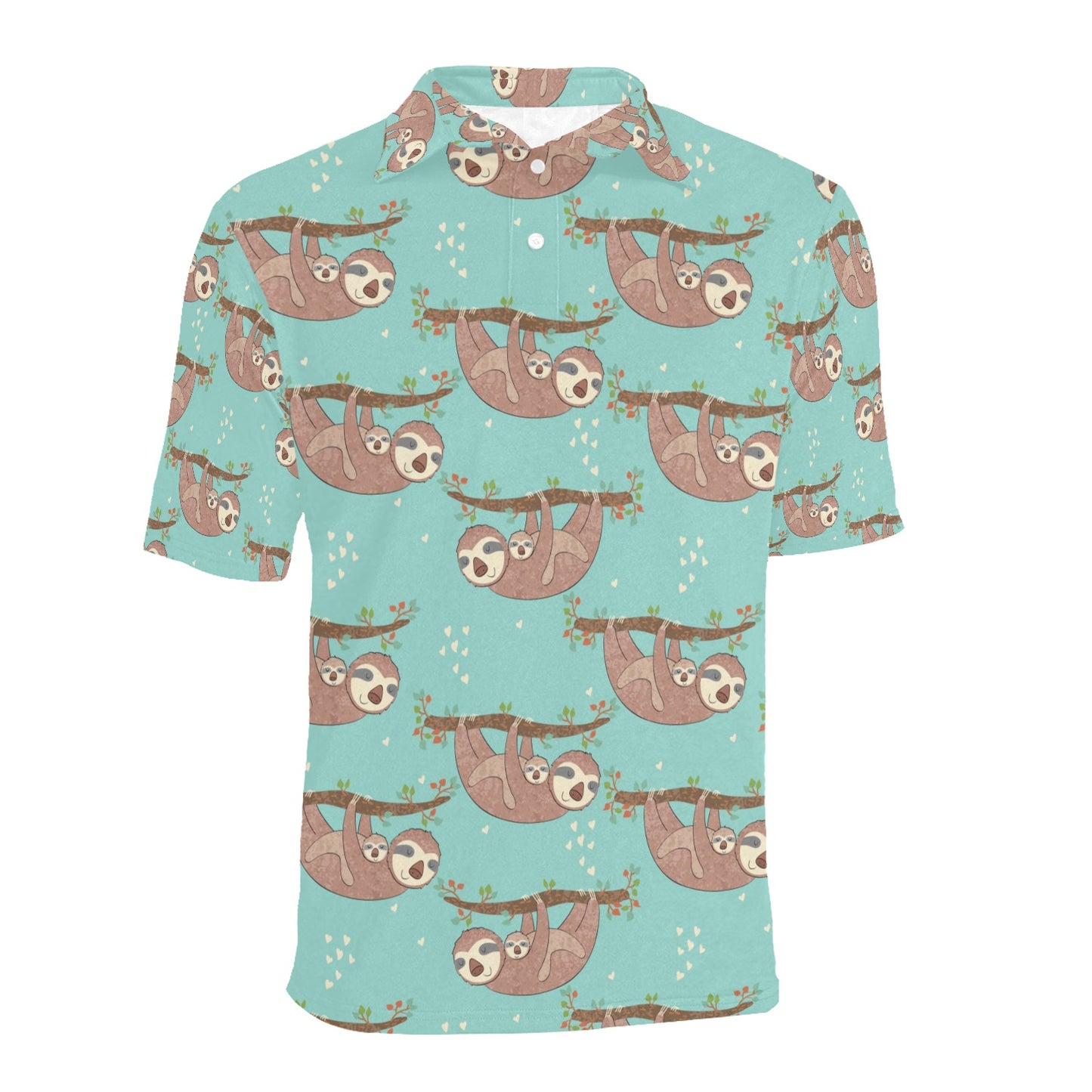 Sloth Print Design LKS302 Men Polo Shirt