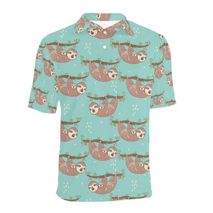 Sloth Print Design LKS302 Men Polo Shirt