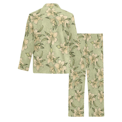 Lily Pattern Print Design LY06 Men's Long Pajama Set