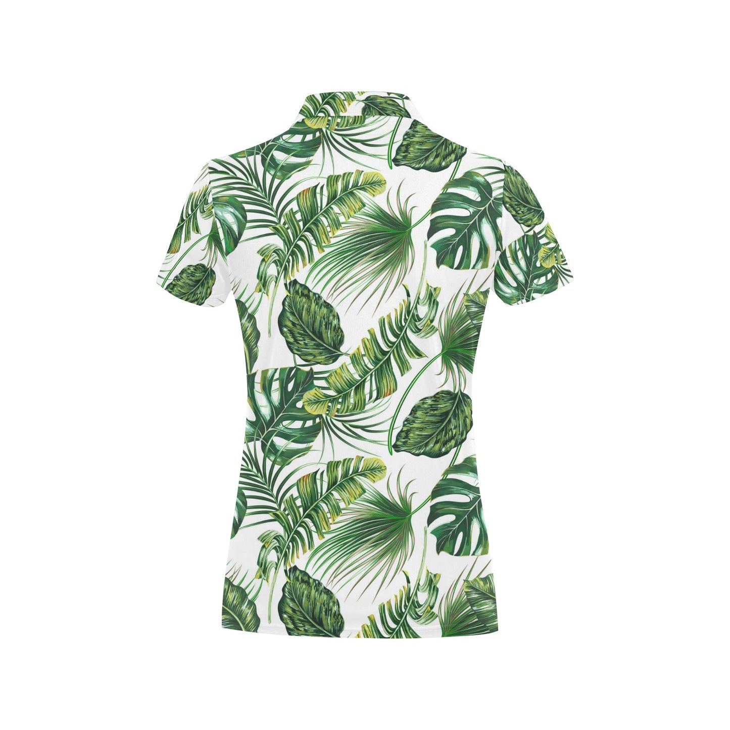 Green Neon Tropical Palm Leaves Women's Polo Shirt