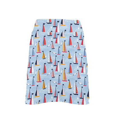 Sailboat Print Design LKS304 17" Golf & Pickleball Skort with Pockets