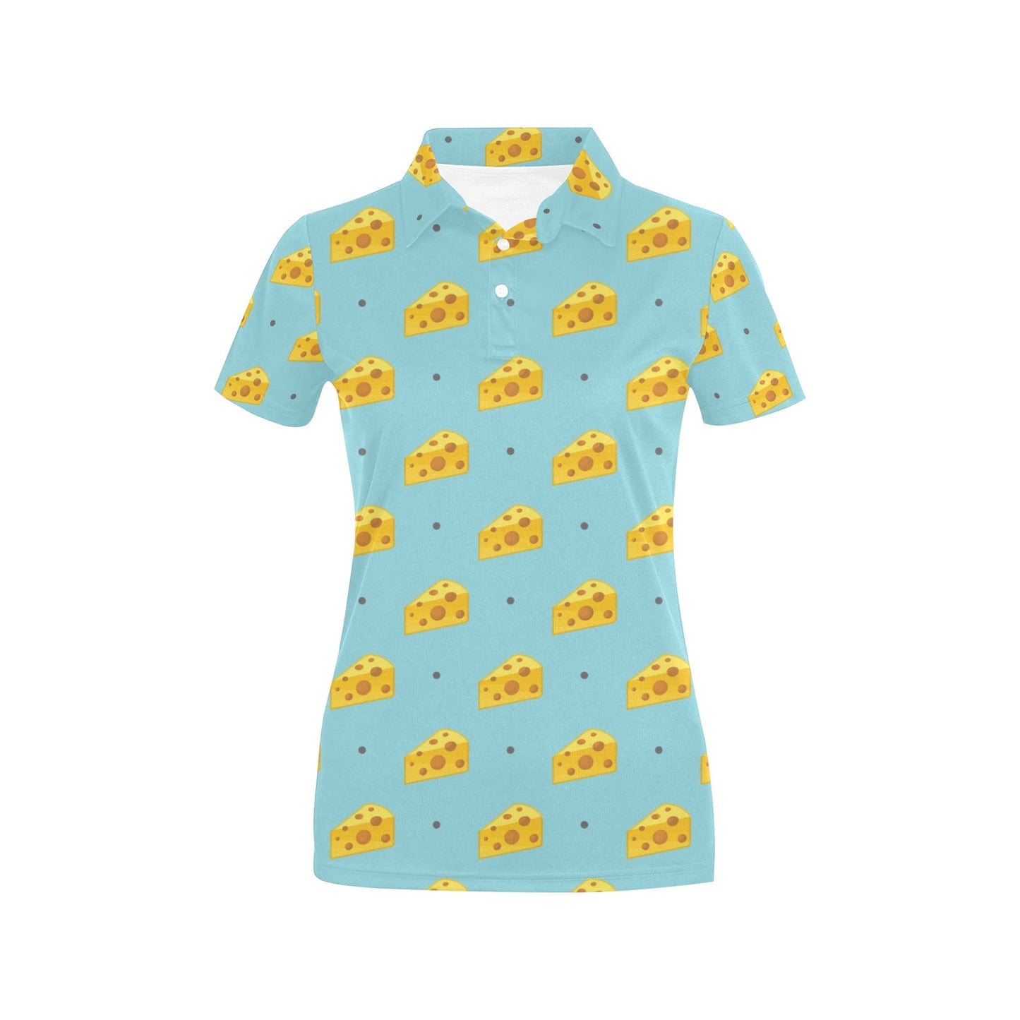 Cheese Pattern Print Design 02 Women's Polo Shirt