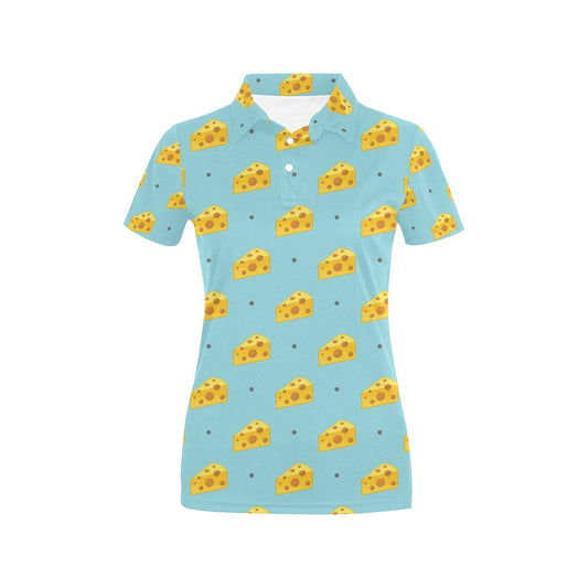Cheese Pattern Print Design 02 Women's Polo Shirt