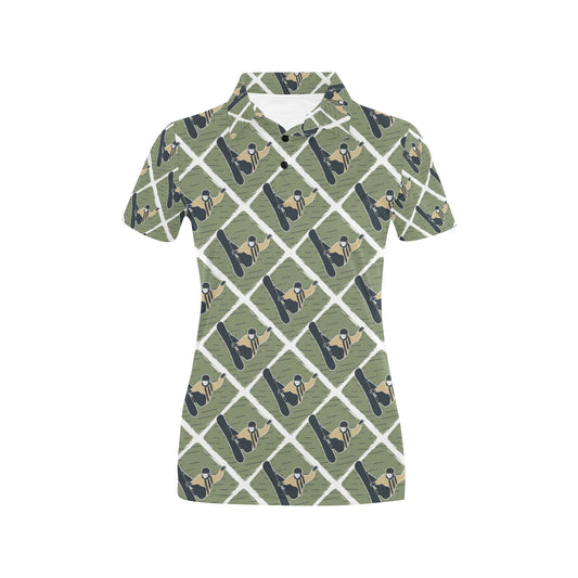 Snowboard Man Print Design LKS302 Women's Polo Shirt