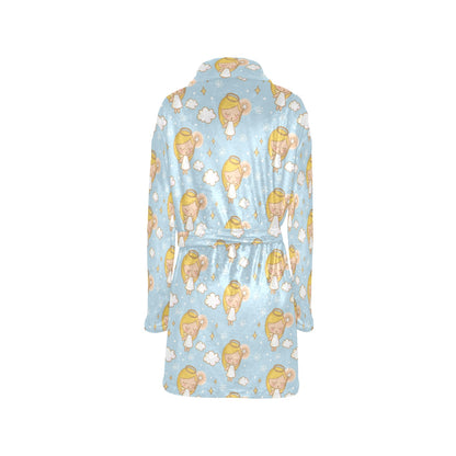 Angel Pattern Print Design 05 Women's Fleece Robe