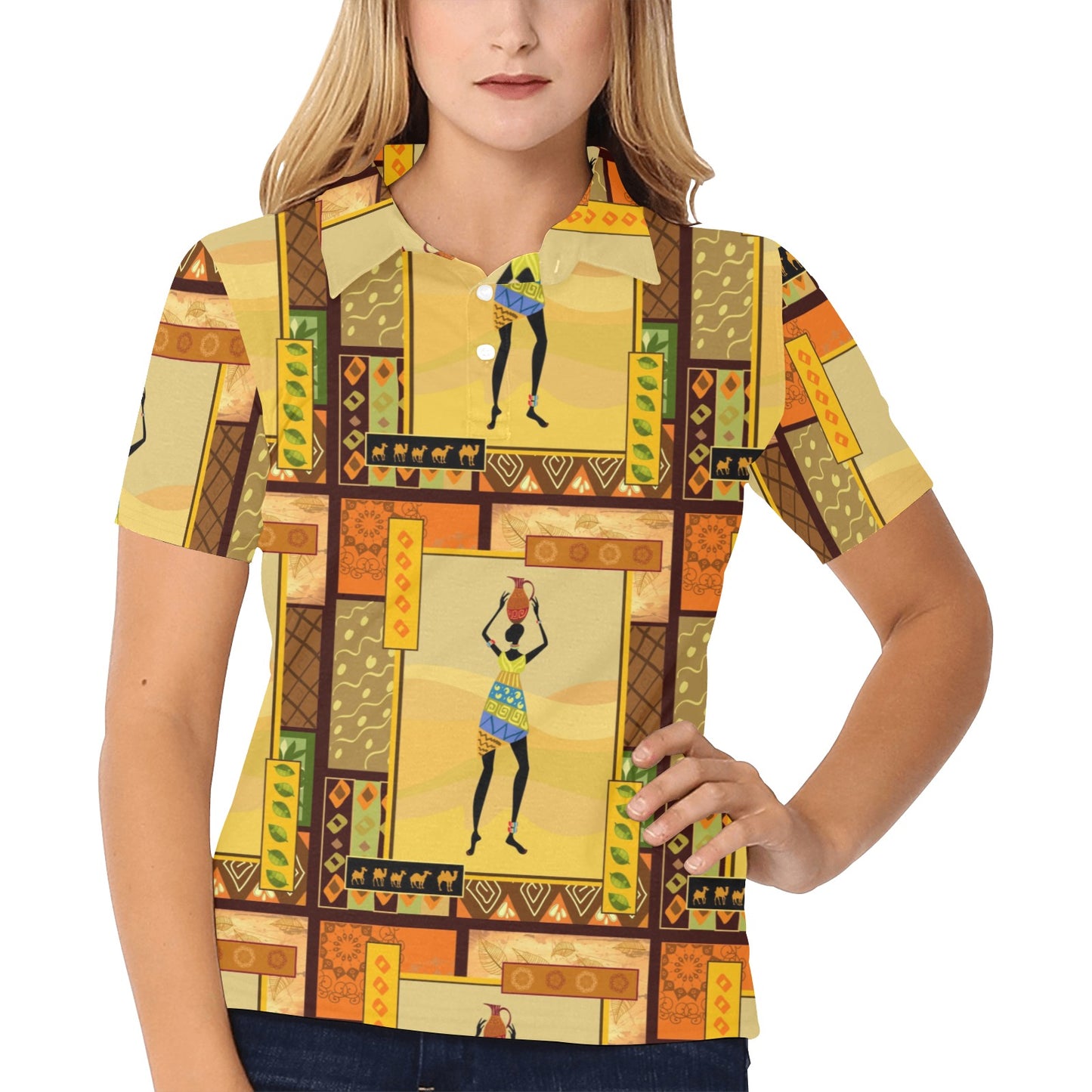 African Girl Design Women's Polo Shirt
