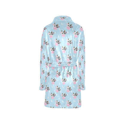 Cow Pattern Print Design 07 Women's Fleece Robe