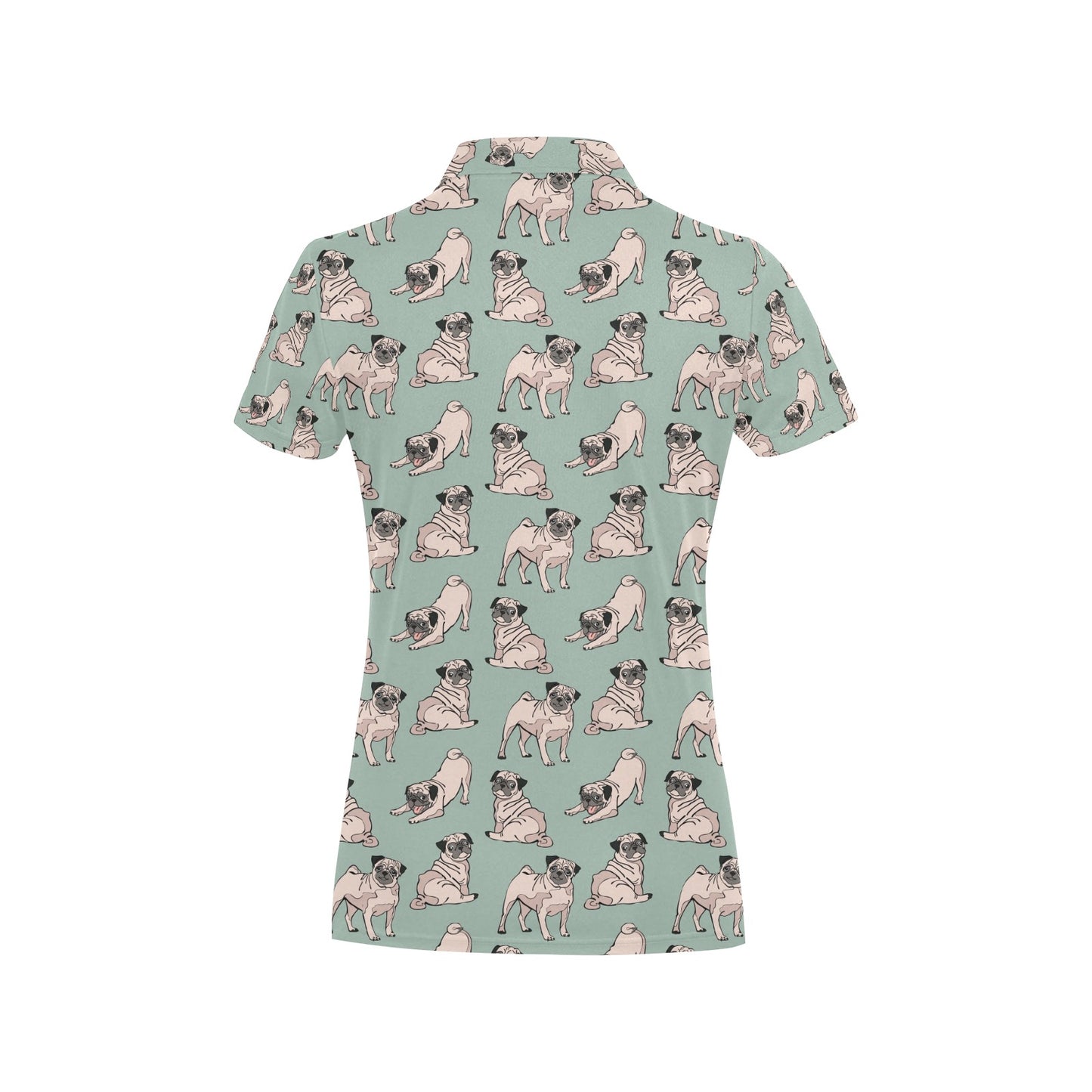Pug Pattern Print Design A01 Women's Polo Shirt