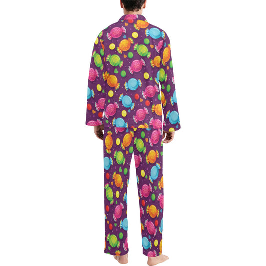 Candy Pattern Print Design CA05 Men's Long Pajama Set