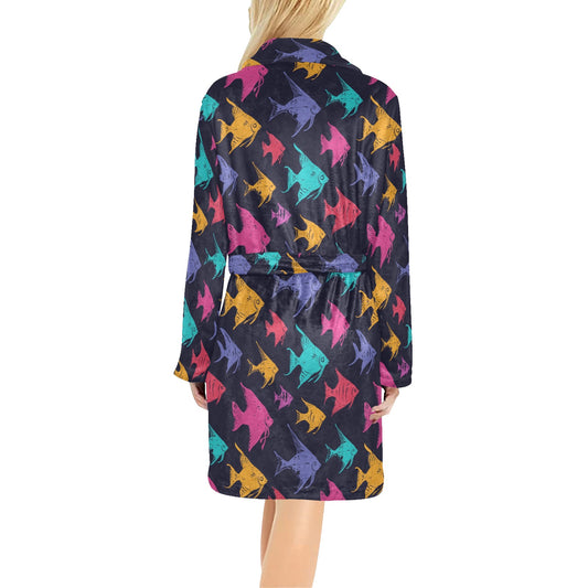 Angelfish Colorful Pattern Print Design 03 Women's Fleece Robe