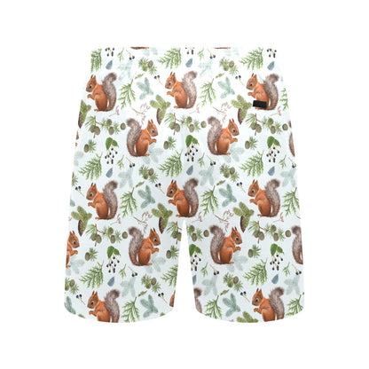 Squirrel Print Design LKS308 Men's Swim Trunks Beach Shorts
