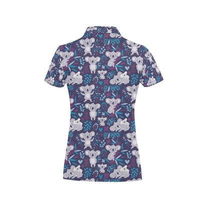 Koala Cute Themed Design Print Women's Polo Shirt