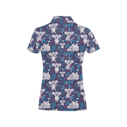 Koala Cute Themed Design Print Women's Polo Shirt