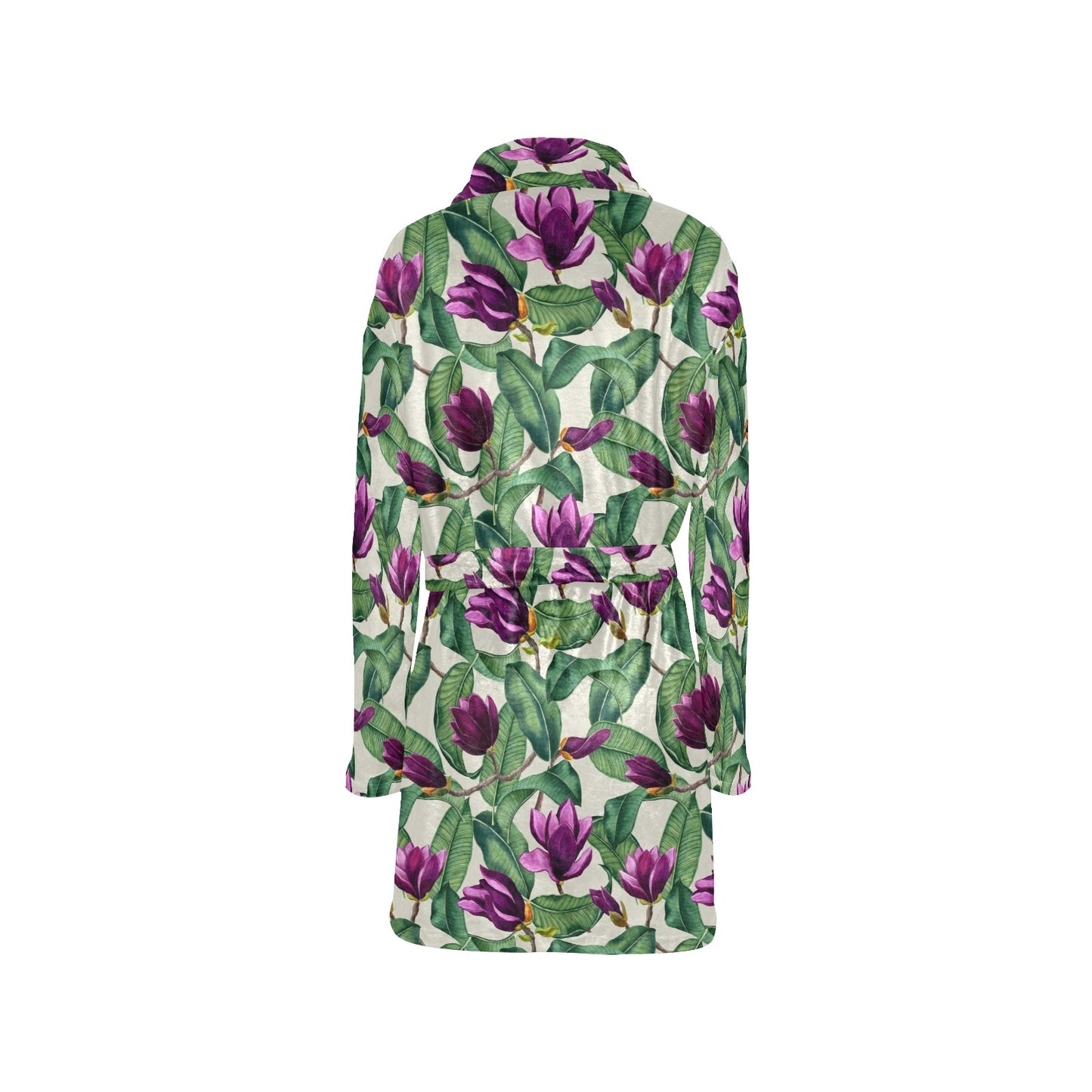 Magnolia Pattern Print Design MAG07 Women's Fleece Robe