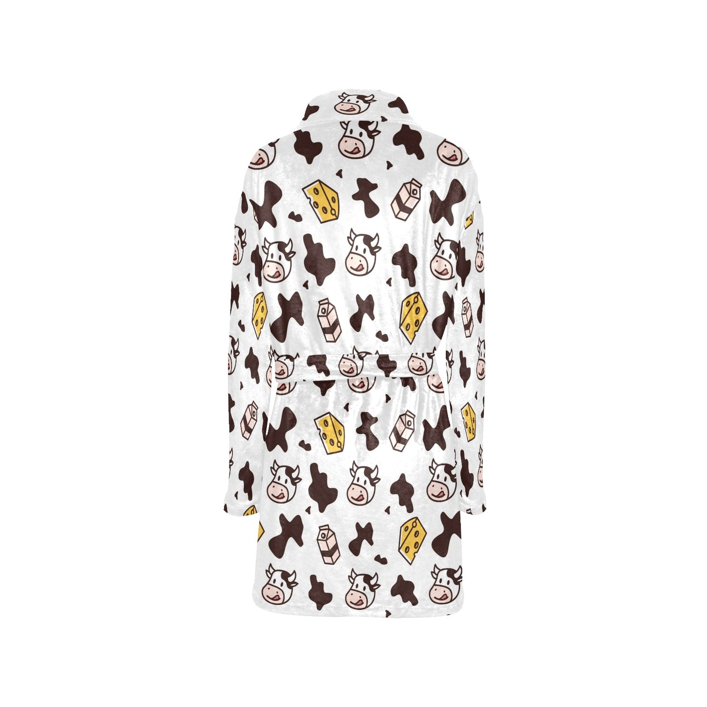 Cow Pattern Print Design 06 Women's Fleece Robe