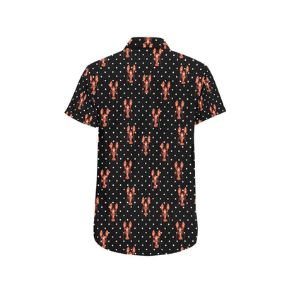 Lobster Print Design LKS401 Men Short Sleeve Button Up Shirt