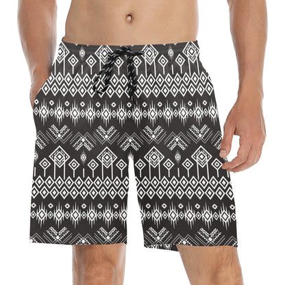 Tribal Pattern Print Design LKS304 Men's Swim Trunks Beach Shorts
