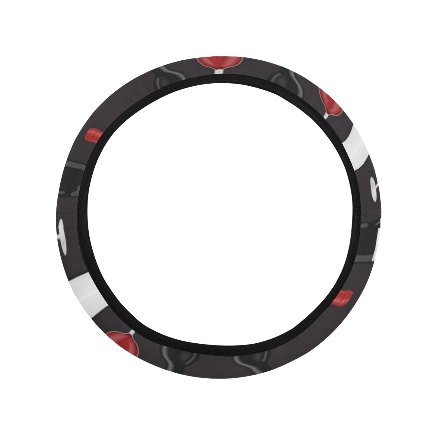 Wine Print Design LKS309 Steering Wheel Cover with Elastic Edge