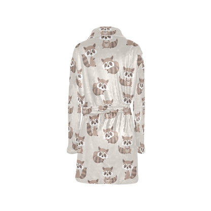 Raccoon Pattern Print Design A05 Women's Fleece Robe