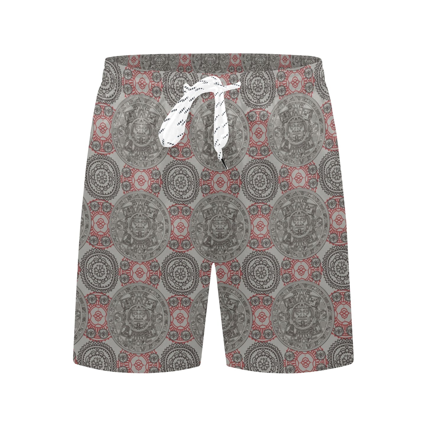 Calendar Aztec Style Print Pattern Men's Swim Trunks Beach Shorts