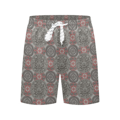 Calendar Aztec Style Print Pattern Men's Swim Trunks Beach Shorts