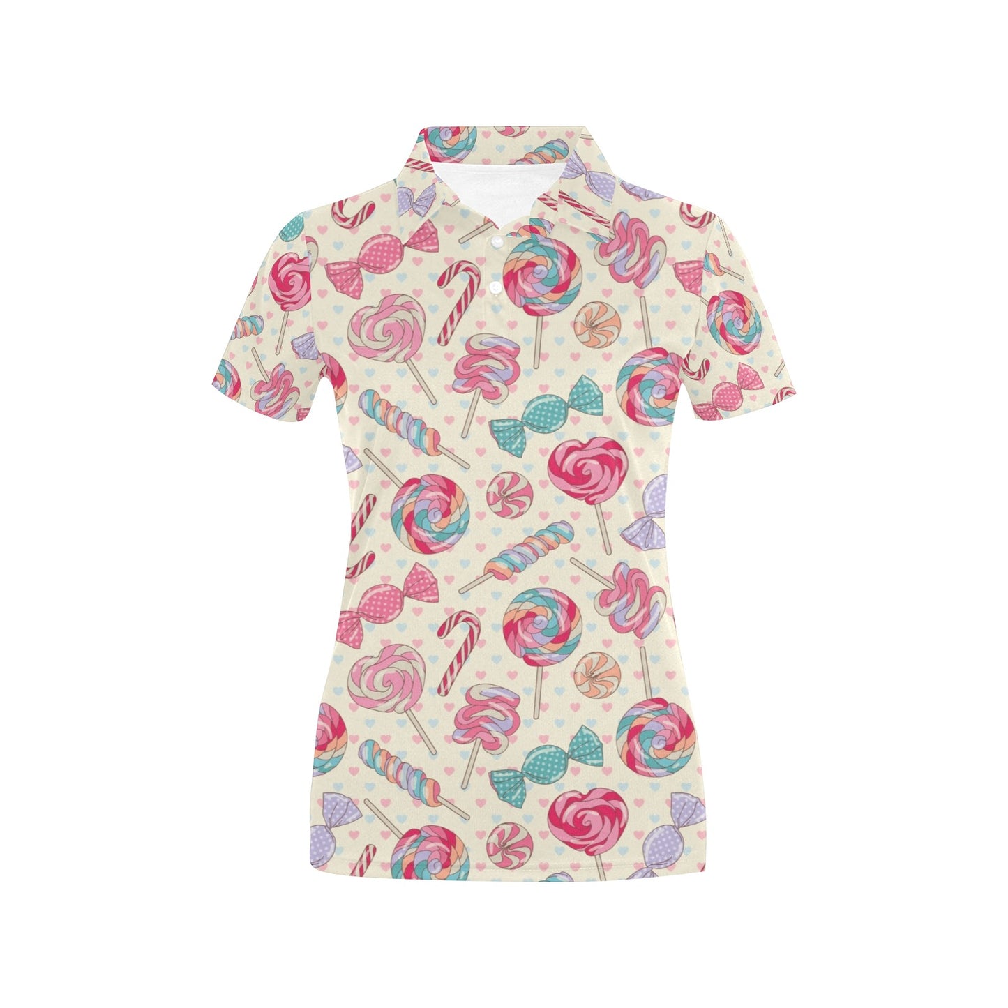 Candy Pattern Print Design CA04 Women's Polo Shirt