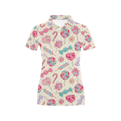 Candy Pattern Print Design CA04 Women's Polo Shirt