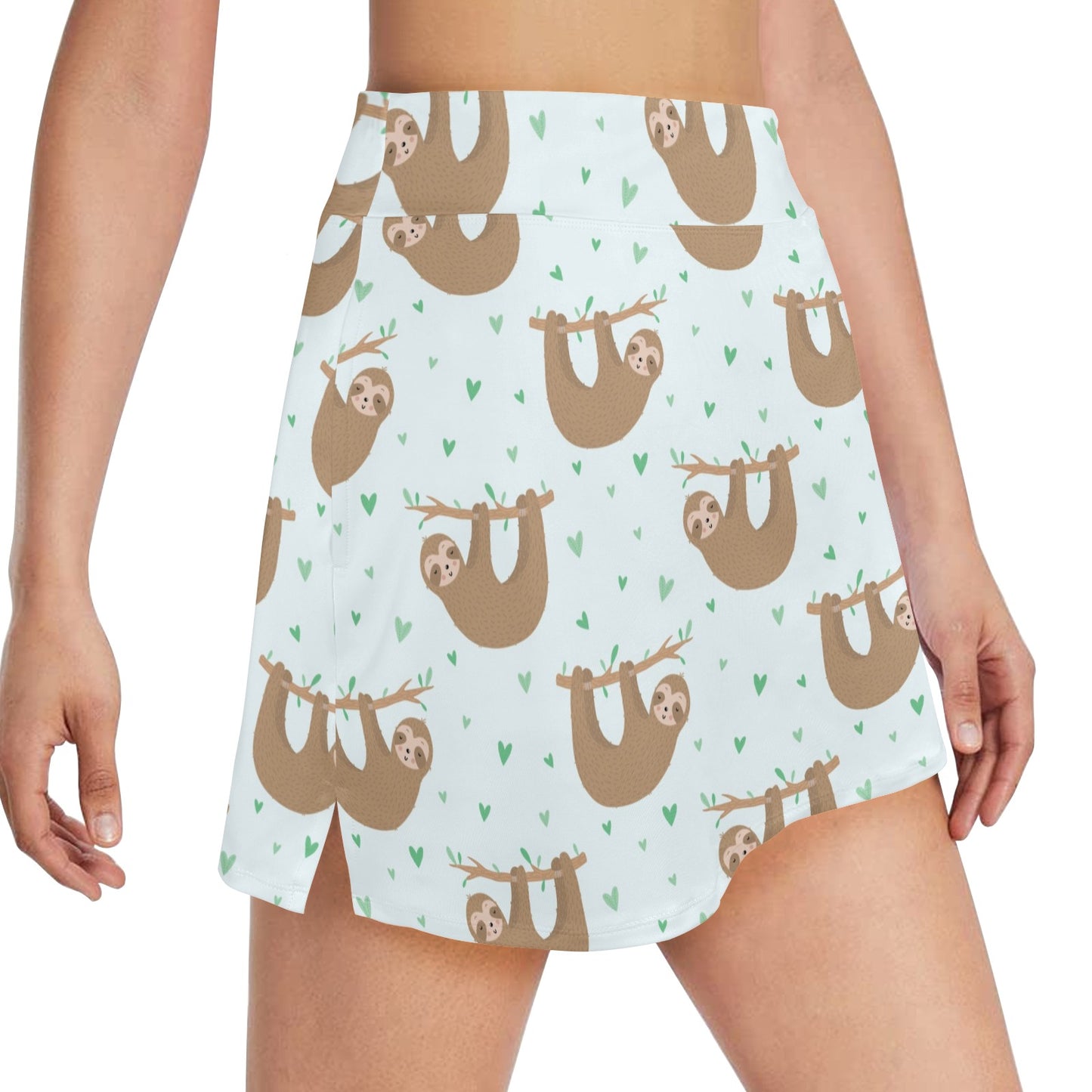 Sloth Print Design LKS308 17" Golf & Pickleball Skort with Pockets