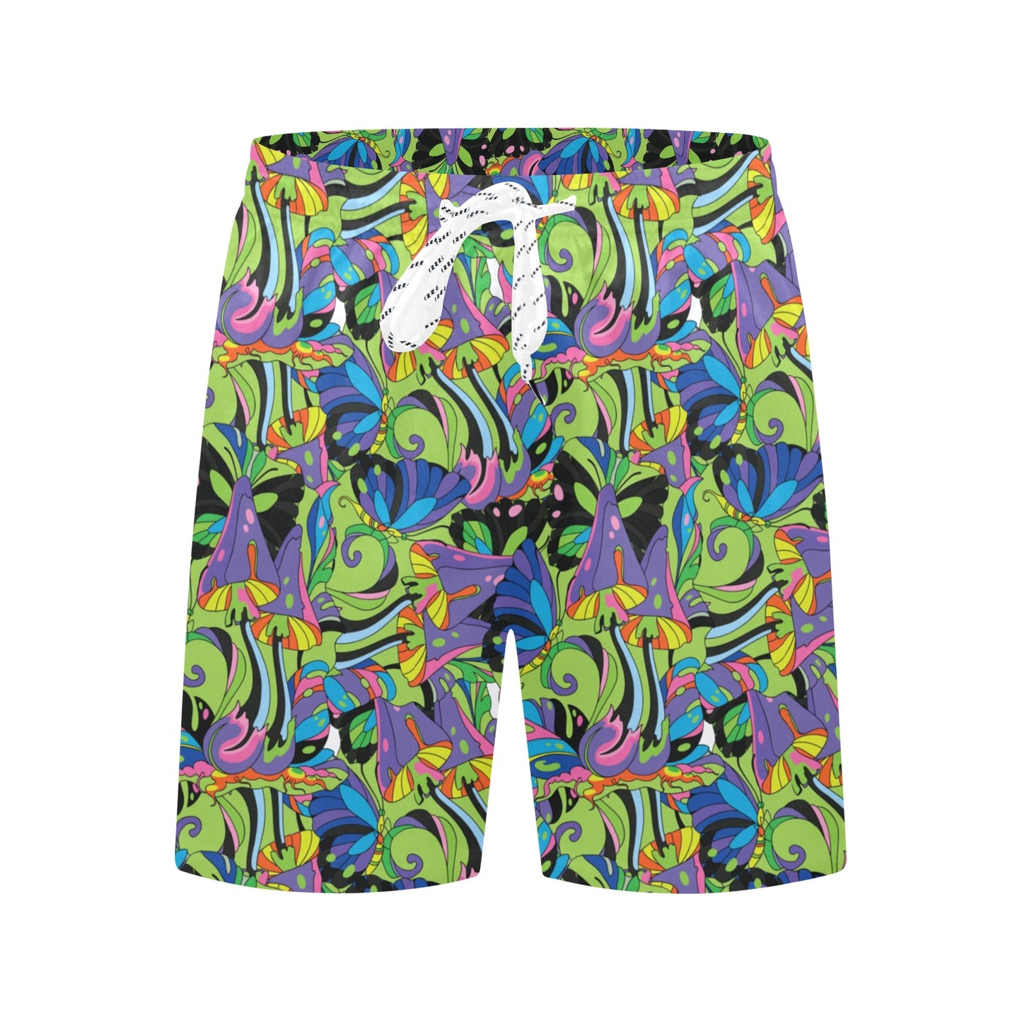 Psychedelic Trippy Mushroom Themed Men's Swim Trunks Beach Shorts