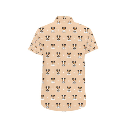Russell Terriers Print Design LKS3011 Men Short Sleeve Button Up Shirt