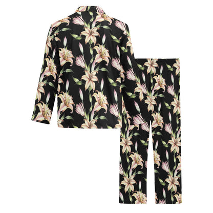 Lily Pattern Print Design LY05 Men's Long Pajama Set
