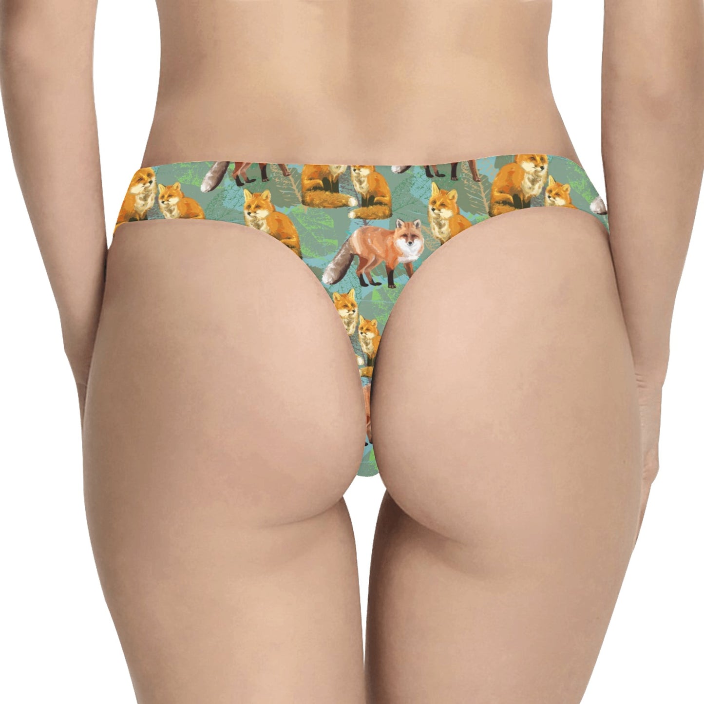 Fox Autumn leaves Themed Women's Thongs
