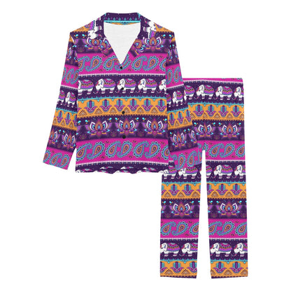 Boho Indian Style Pattern Women's Long Pajama Set