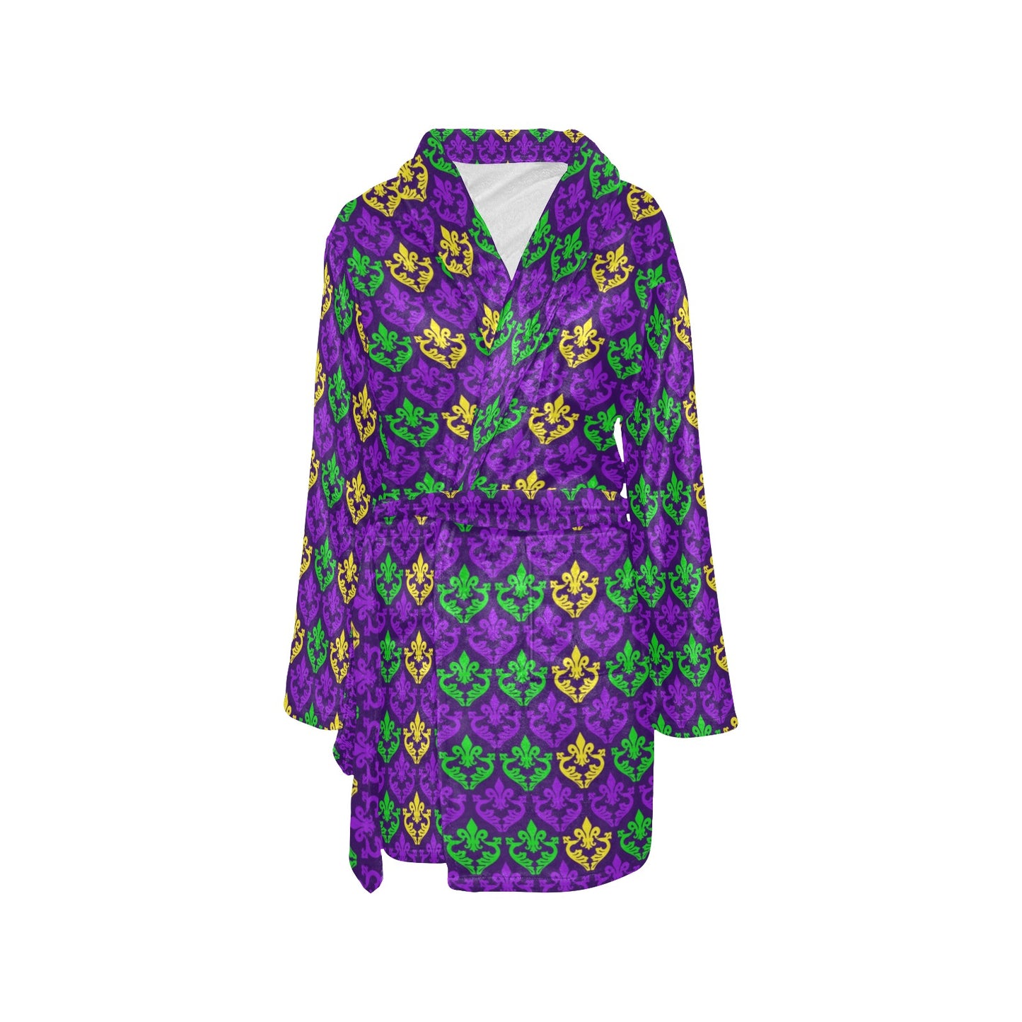 Mardi Gras Pattern Print Design 02 Women's Fleece Robe