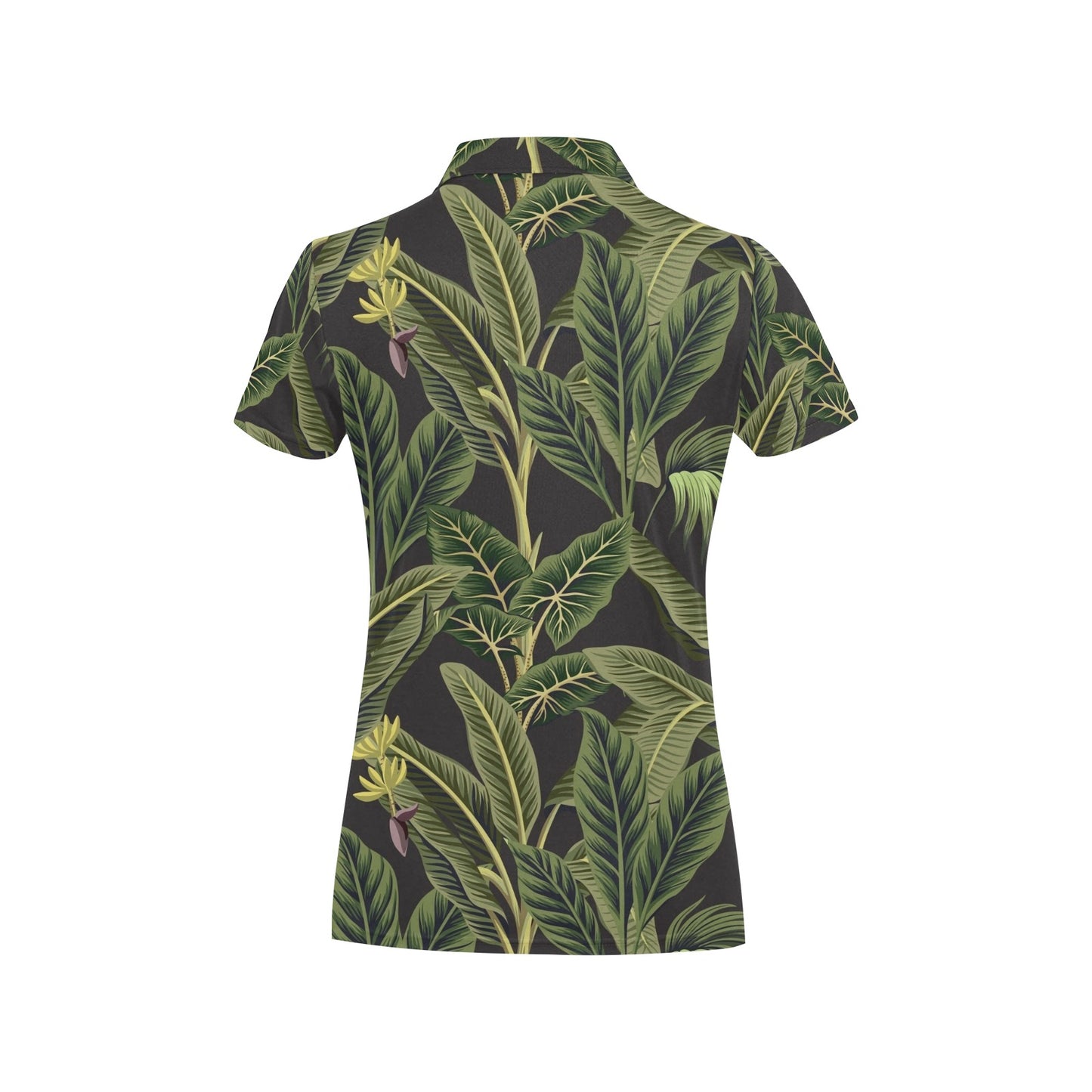 Banana Leaf Pattern Print Design BL04 Women's Polo Shirt