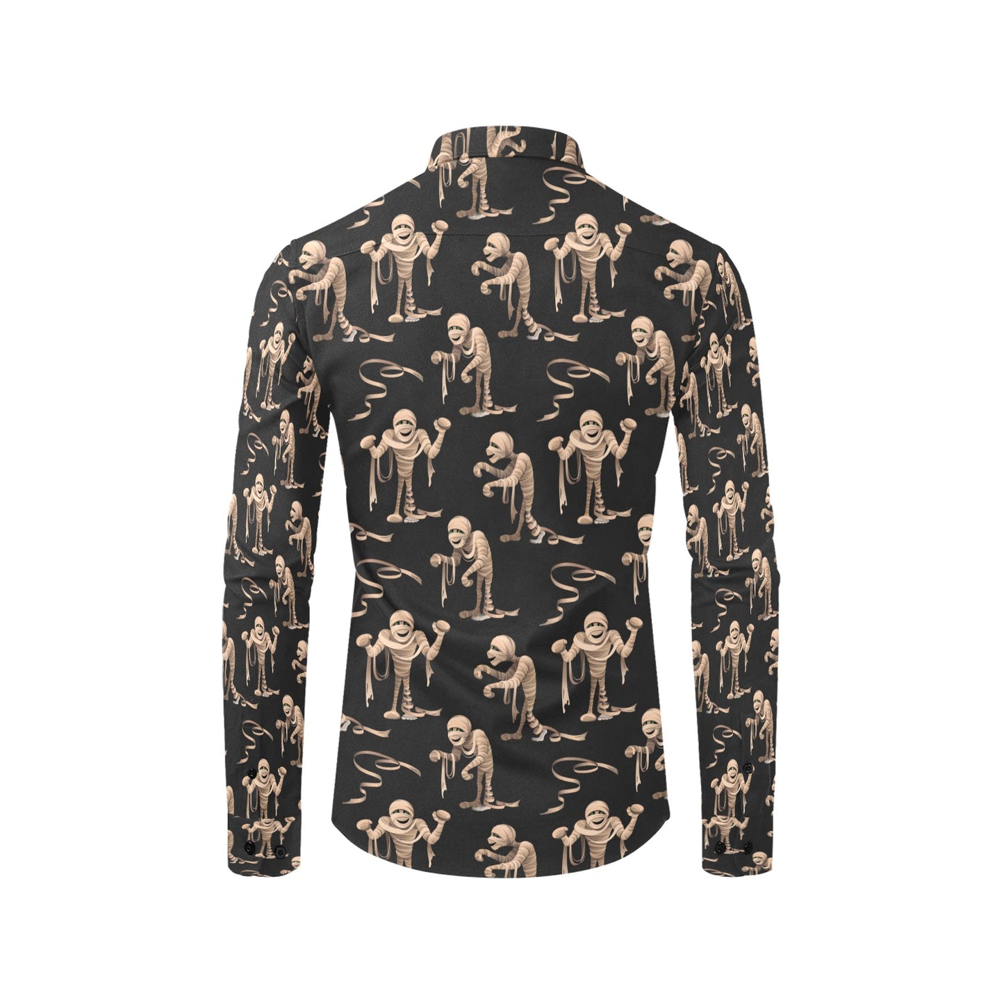 Mummy Print Design LKS302 Men's Long Sleeve Dress Shirt