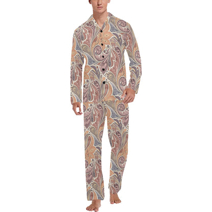 Boho Pattern Print Design 03 Men's Long Pajama Set