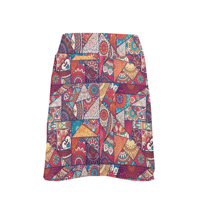 Patchwork Print Design LKS401 17" Golf & Pickleball Skort with Pockets