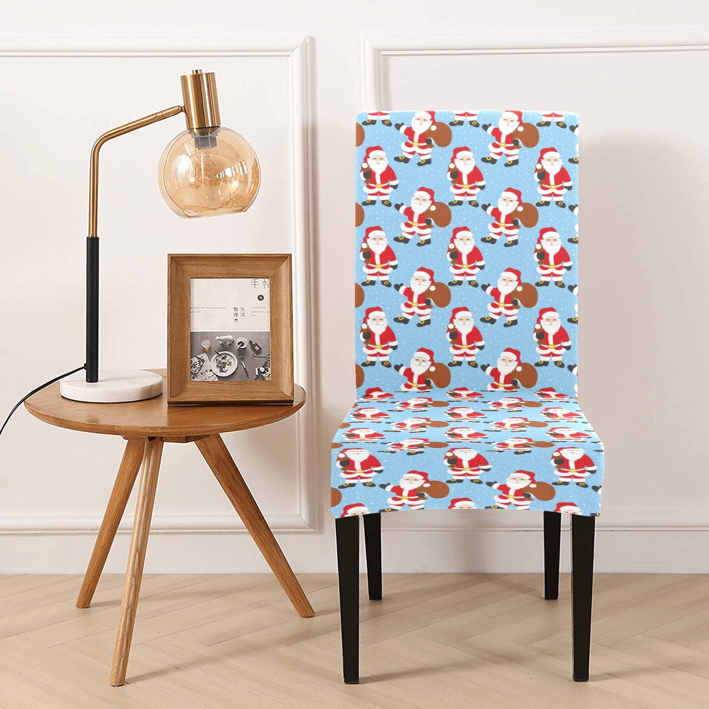 Santa Christmas Themed Print Design LKS305 Dining Chair Slipcover