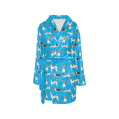 Cardigan Welsh Corgis Pattern Print Design 01 Women's Fleece Robe