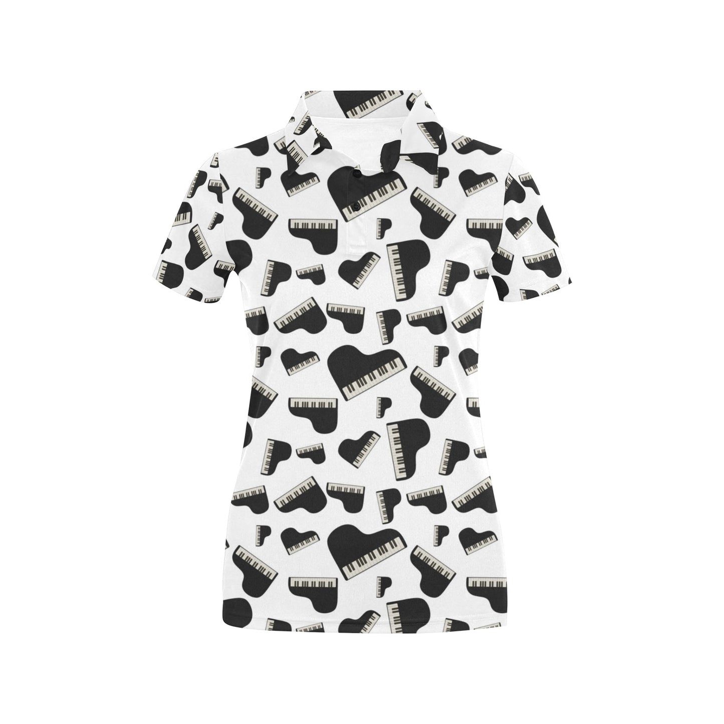 Piano Print Design LKS405 Women's Polo Shirt