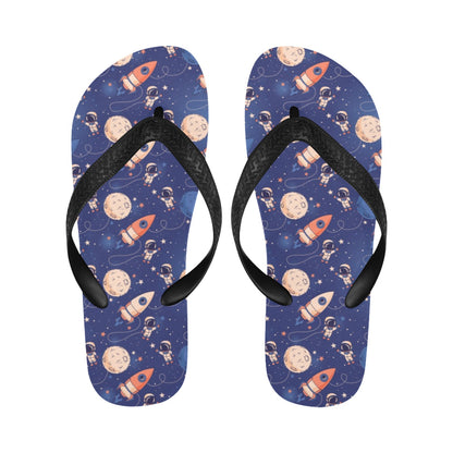Space Astronaut Rocket Print Design LKS304 Flip Flops