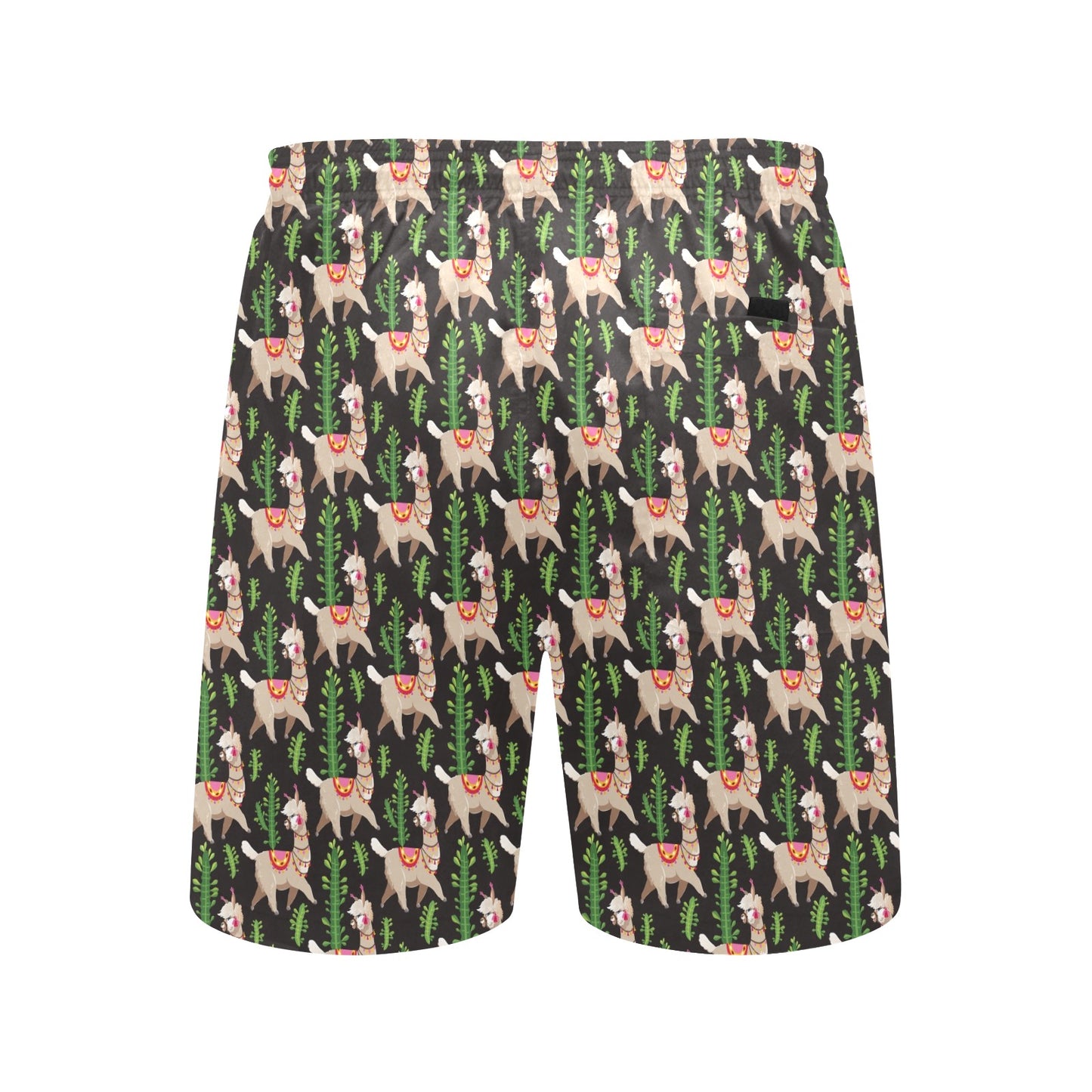 Alpaca Cactus Design Themed Print Men's Swim Trunks Beach Shorts
