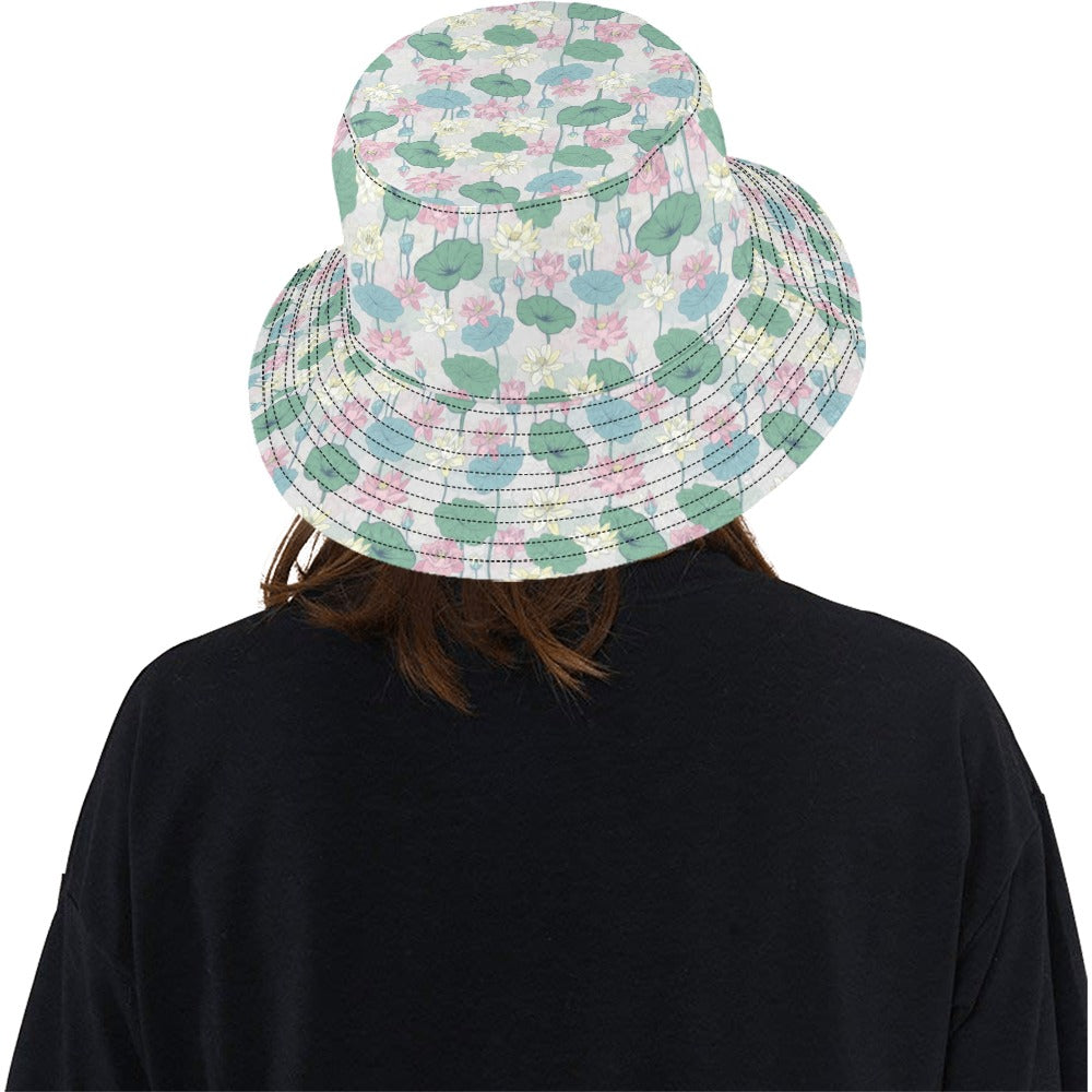Water Lily Print Design LKS305 Unisex Bucket Hat