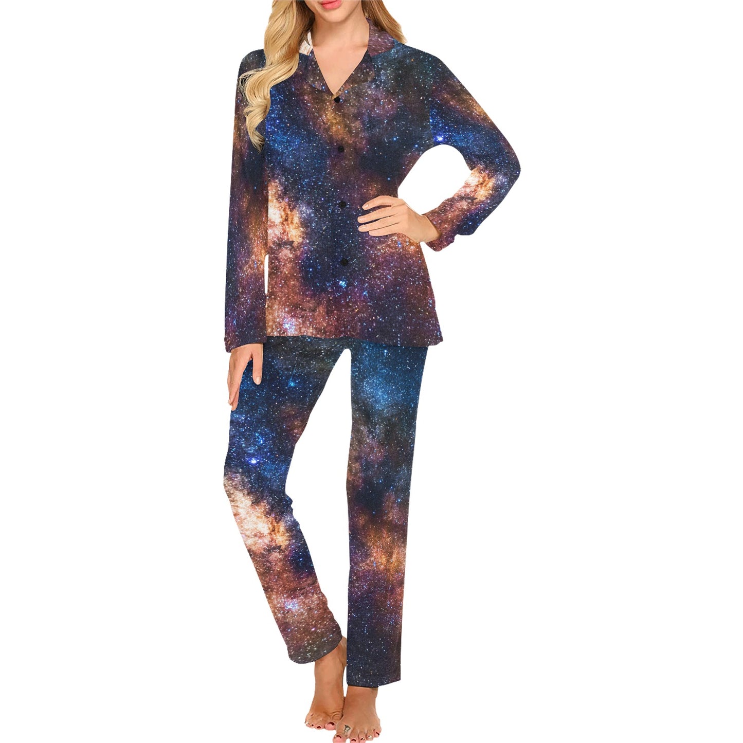 Celestial Milky way Galaxy Women's Long Pajama Set